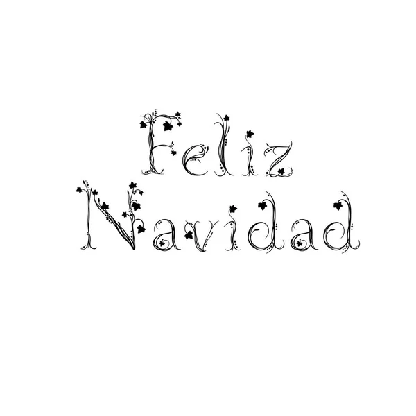 Tarjeta de felicitación Feliz Navidad Hand Lettering. Feliz Navidad en español. Illistración vectorial. Caligrafía moderna . — Vector de stock