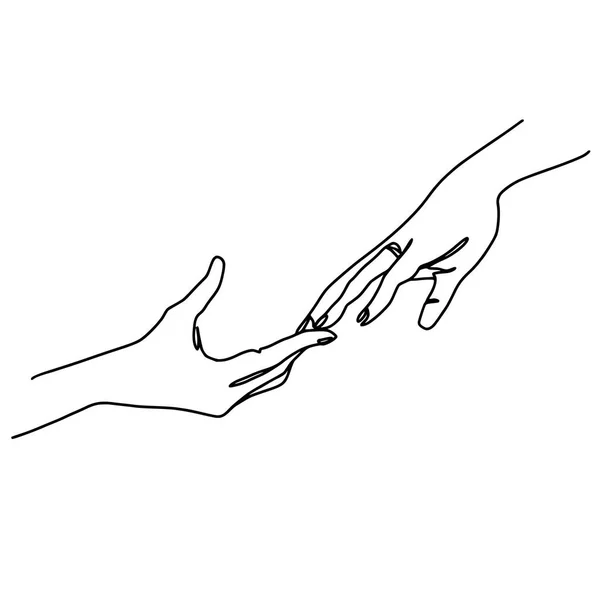 Abstrakte Hand eine Linienzeichnung. Durchgehende Linie Hand isoliert auf weiß. Minimalistischer Stil. — Stockvektor