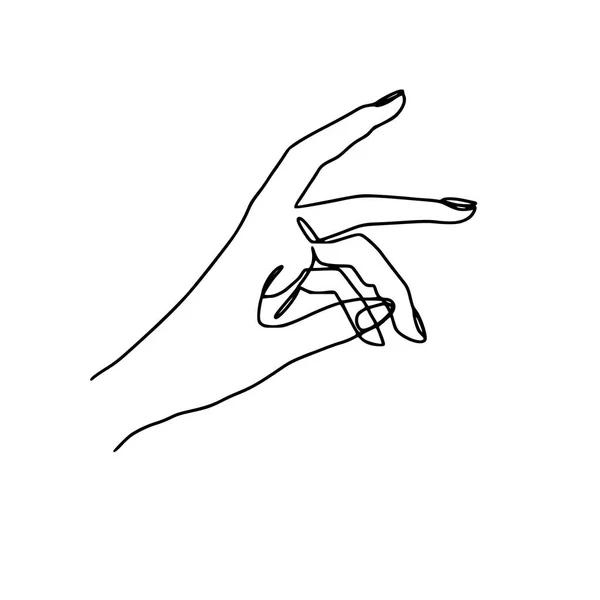 Abstracte hand een lijn tekening. Continue lijn hand geïsoleerd op wit. Minimalistische stijl. — Stockvector