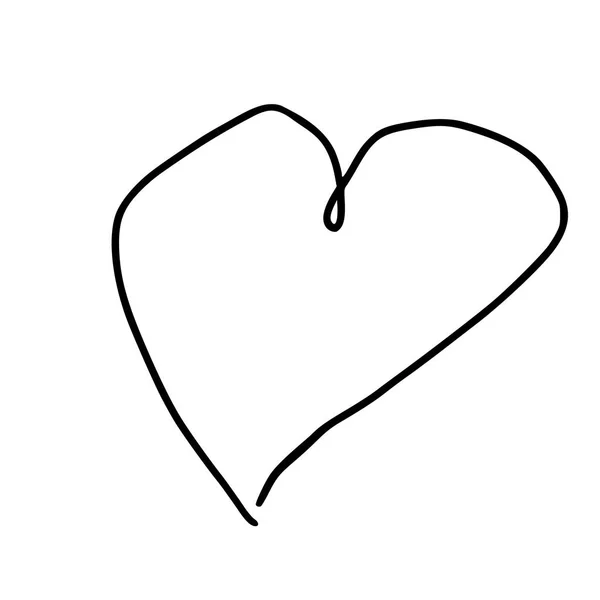 Corazón abstracto dibujo de una línea. Corazón de línea continua aislado en blanco. Estilo minimalista . — Archivo Imágenes Vectoriales