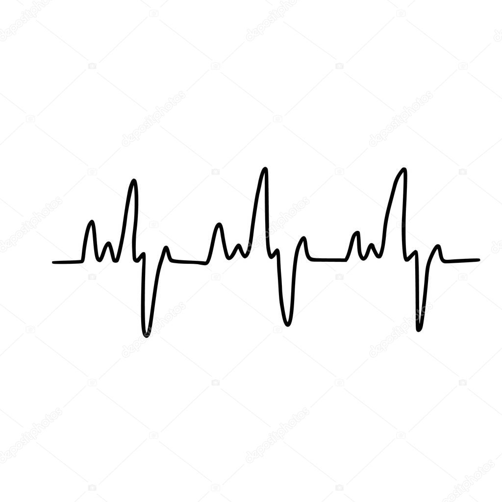 Abstract heart one line drawing. Continuous line heart isolated on white. Minimalistic style.