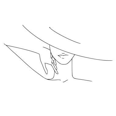 Kadın figürü. Çizgi Sanat. Stylize edilmiş vücut. Doğrusal Sanat. Vektör çizimi. Siluet