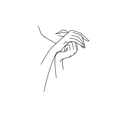 Kadın figürü. Çizgi Sanat. Stylize edilmiş vücut. Doğrusal Sanat. Vektör çizimi. Siluet