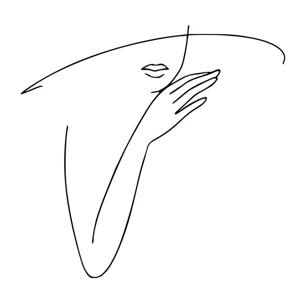 Γυναικεία φιγούρα. Γραμμική τέχνη. Στυλιζαρισμένο σώμα. Γραμμική τέχνη. Εικονογράφηση διανύσματος. Σιλουέτα — Διανυσματικό Αρχείο