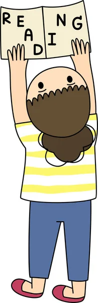 Kırmızı gözlük takan adamın düz karalama karakter tasarımı temsilcisi oturur ve kitap okur..