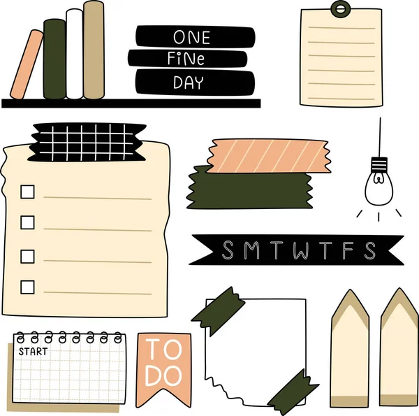 Kurşun günlük dekorasyon planlayıcısı için düz karalama karakteri tasarımı çizimi taşıyıcısı