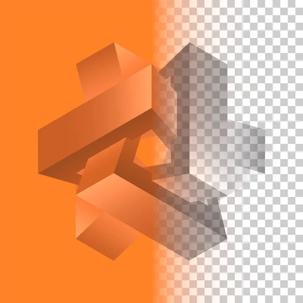 Birim metalik parlaklık ile geometrik şekil. İş veya Web sitesi için simge için logo