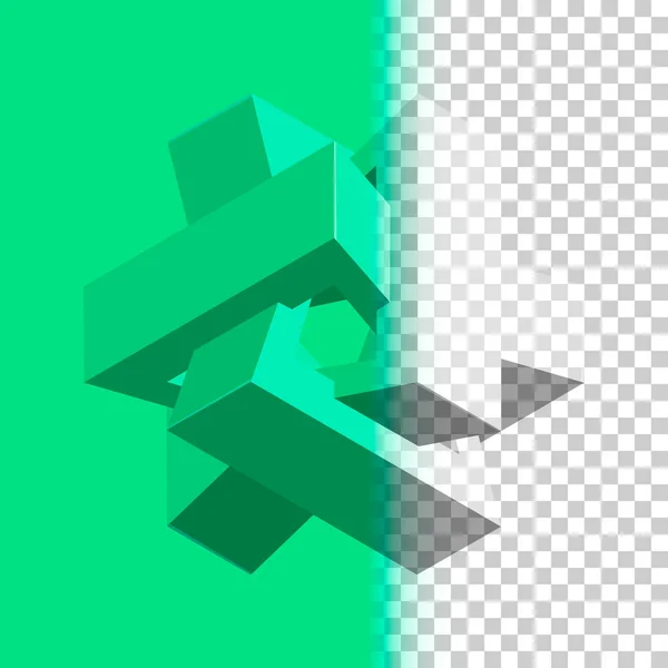 Birim metalik parlaklık ile geometrik şekil. İş veya Web sitesi için simge için logo