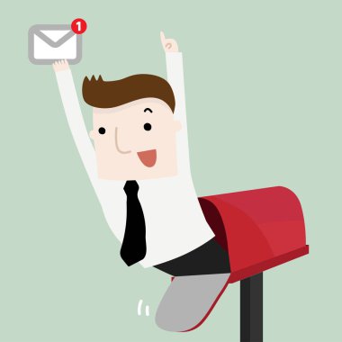 Eğer posta var, vektör ve illüstrasyon iş çizgi film karakteri