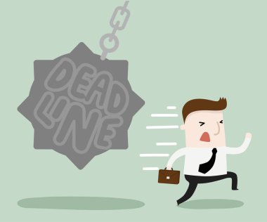 Son tarih yakında geliyor, vektör ve illüstrasyon iş çizgi film karakteri