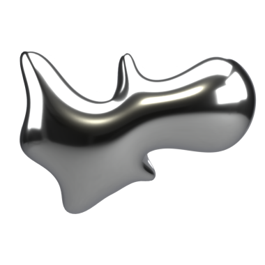 Metalik kabarcık, parlak gümüş soyut şekil ve pürüzsüz yansıtıcı yüzey. Modern 3D tasarım ögesi yeniliği, yaratıcılığı ve gelecekteki estetiği sembolize eder.