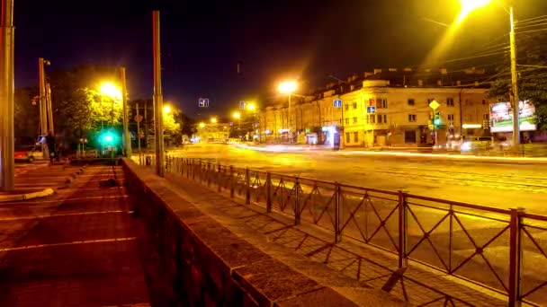 Evening City Kaliningrad Russia Time Laps Shooting — Stock Video