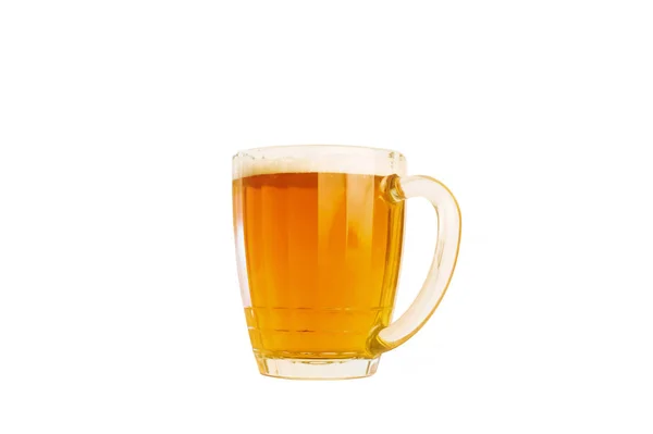 Taza Cerveza Aislada Sobre Fondo Blanco — Foto de Stock