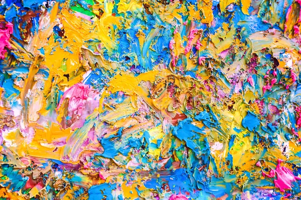 Texture Greasy Strokes Oil Paint Different Colors — Stock Photo, Image