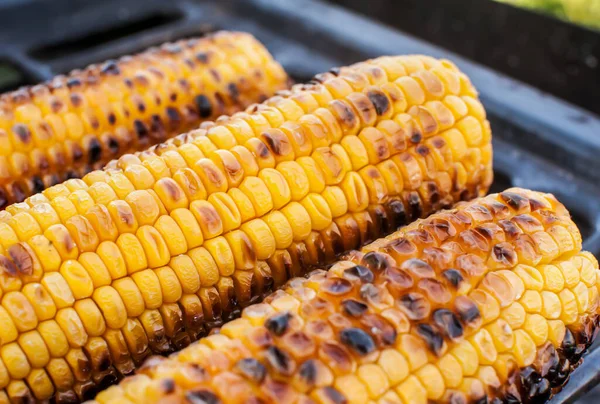 Ripe Yellow Grilled Corn Close Macro — Stock Photo, Image
