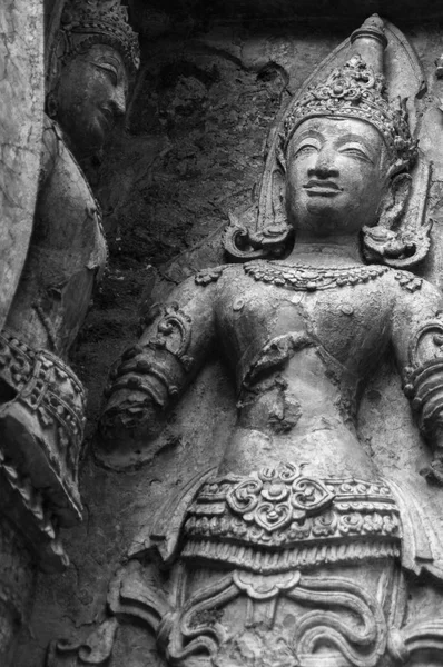Black and white  Photography : Historical attractions and historic sites in Thailand / Wat ched yod Historic sites in Chiang Mai ,Thailand\'s major northern provinces