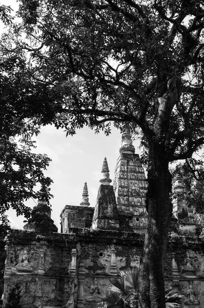 Fotografía Blanco Negro Atracciones Históricas Sitios Históricos Tailandia Sitios Históricos — Foto de Stock