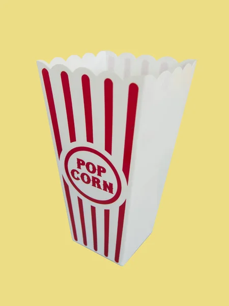 Popcorn Container Popcorn Kunststoffles Geïsoleerd Wit — Stockfoto
