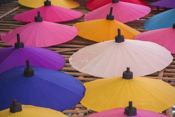 Umbrellas Paper Umbrellas Colorful Colorful Umbrellas Background — Stock Photo, Image
