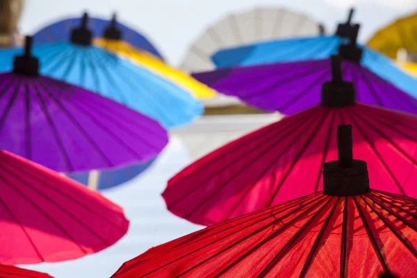 Regenschirme Papierschirme Bunt Bunte Regenschirme Hintergrund — Stockfoto