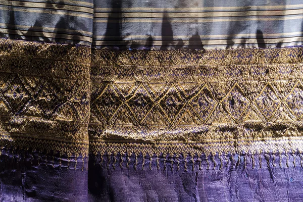 Textiles Populares Tailandia Tejidos Tradicionales Tailandia Textiles Antiguos Algodón Finales — Foto de Stock