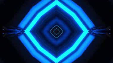 Tünel ve ışıklarla soyut neon tünel arkaplan tasarımının 3 boyutlu çizimi