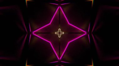 Neon ışıkları ve çizgilerle soyut arkaplanın 3 boyutlu görüntülenmesi