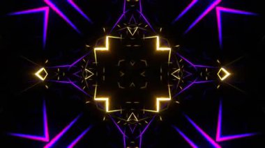 Neon ışıkları ve parıldayan çizgilerle soyut neon arkaplanın 3 boyutlu görüntüsü