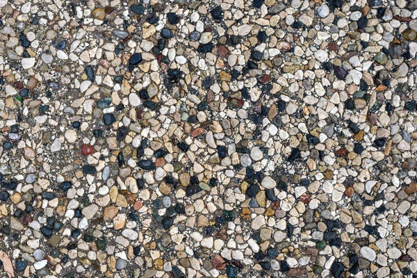 Textura Mosaico Piedra Multicolor Camino Pavimentado Junto Mar Vista Superior — Foto de Stock