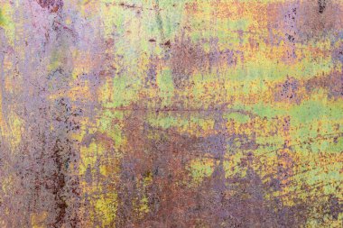 renk paslı metal duvar doku, eski yıpranmış yüzey.