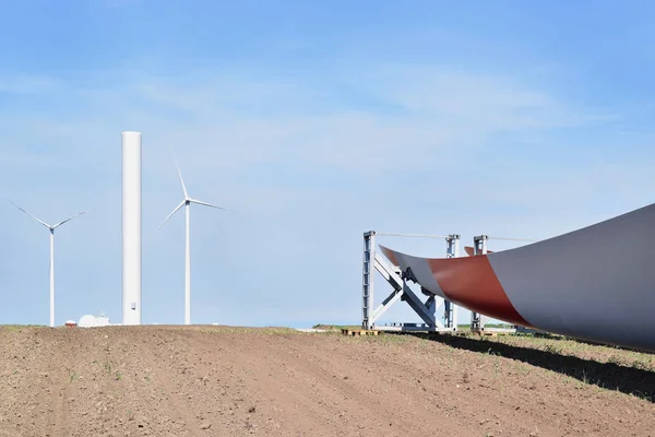 Construction site of wind farm in Alibunar, Serbia