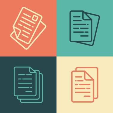 Set retro color paper document vector design template