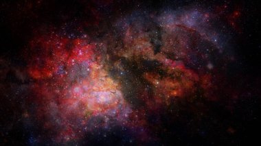 Nebula ve sarmal galaksiler uzayda. Bu görüntünün elementleri NASA tarafından desteklenmektedir.