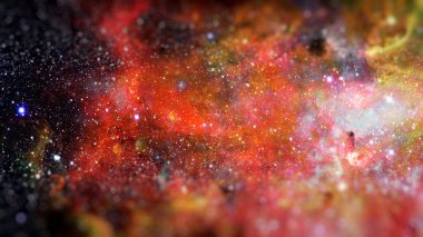 Bulutsusu ve galaksilerin karanlık uzayda. Bilim kurgu sanat küçük Dof ile. Nasa tarafından döşenmiş bu görüntü unsurları.