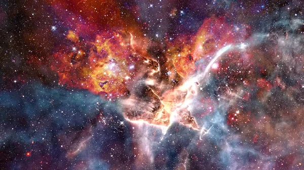 Parlayan Dev Nebula Kırmızı Nebula Yıldızlı Uzay Arkaplanı Görüntünün Elementleri — Stok fotoğraf