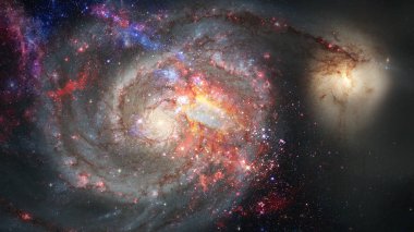 Parlayan sarmal galaksi. NASA tarafından desteklenen bu görüntünün elementleri.