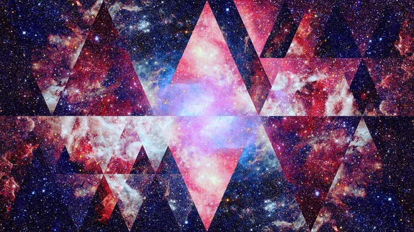 Imagen Nebulosa Galaxia Collage Geometría Sagrada Cosmos Abstractos Elementos Esta —  Fotos de Stock