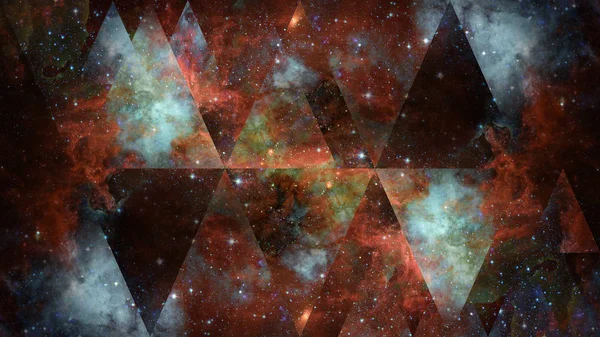 Universo Nebulosa Galaxia Collage Geometría Sagrada Espacio Exterior Abstracto Elementos —  Fotos de Stock