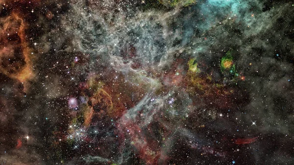 星云和恒星在太空深处 发光神秘的宇宙 这幅图像由美国国家航空航天局提供的元素 — 图库照片