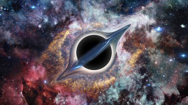 Kara delik. Bilim kurgu duvar kağıdı. Bu görüntünün elementleri NASA tarafından desteklenmektedir