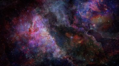 Renkli Bulutsusu ve evrendeki yıldızların açık yıldız kümesi. Nasa tarafından döşenmiş bu görüntü unsurları.