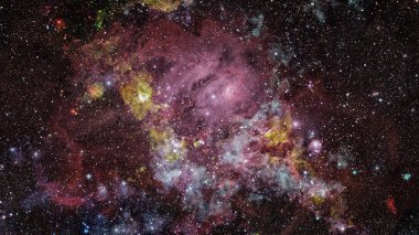 Patlama süpernova. Parlak yıldız bulutsu. Uzak galaksi. Yeni yıl havai fişekler. Soyut resim. Nasa tarafından döşenmiş bu görüntü unsurları.