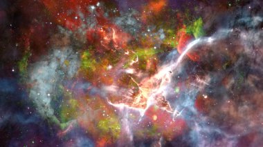 Nebula ve galaksi uzayda. Bu görüntünün elementleri NASA tarafından desteklenmektedir.