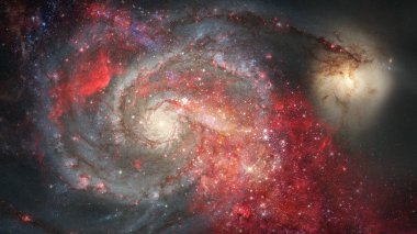 Nebula ve galaksiler uzayda. Bu görüntünün elementleri NASA tarafından desteklenmektedir.