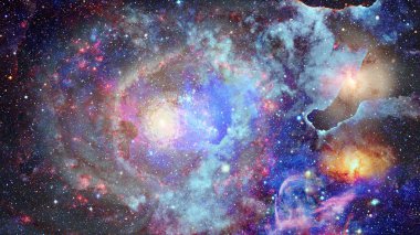 Renkli Bulutsusu ve evrendeki yıldızların açık yıldız kümesi. Nasa tarafından döşenmiş bu görüntü unsurları.