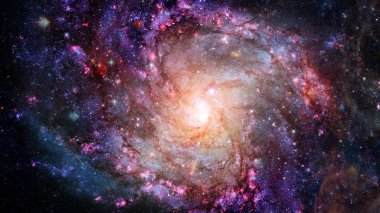 Uzaydaki sarmal galaksi. Bu görüntünün elementleri NASA tarafından desteklenmektedir.