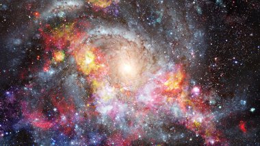 Patlama süpernova. Parlak yıldız bulutsu. Uzak galaksi. Yeni yıl havai fişekler. Soyut resim. Nasa tarafından döşenmiş bu görüntü unsurları.