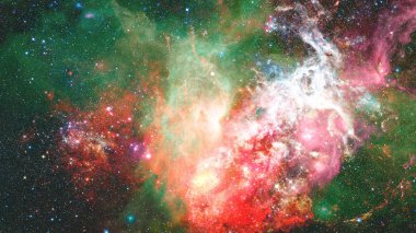 Nebula ve galaksiler uzayda. Bu görüntünün elementleri NASA tarafından desteklenmektedir.