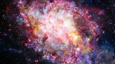 Bulutsusu renkli bulutlarda. Hubble Uzay Teleskobu kombine versiyonu. Nasa tarafından döşenmiş bu görüntü unsurları.