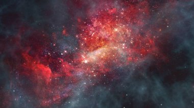 Nebula ve galaksiler uzayda. Bu görüntünün elementleri NASA tarafından desteklenmektedir.